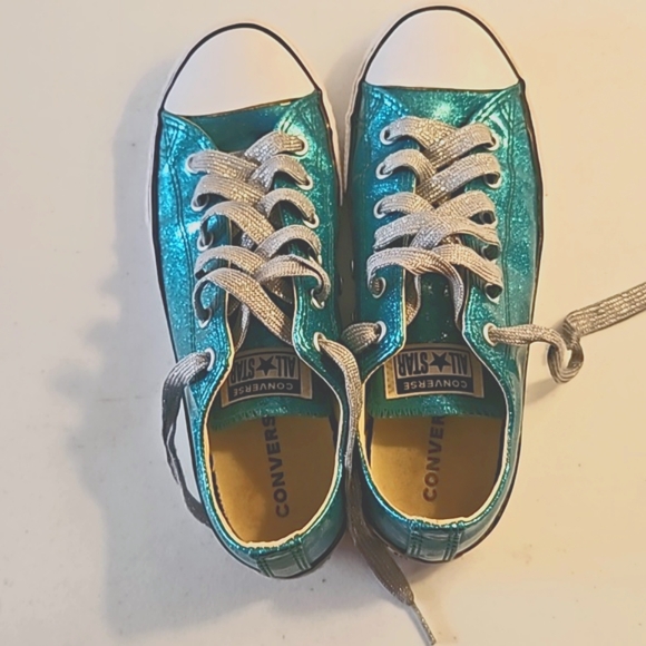 Converse Chuck Taylor Glitter Low Teal - Picture 2 of 8
